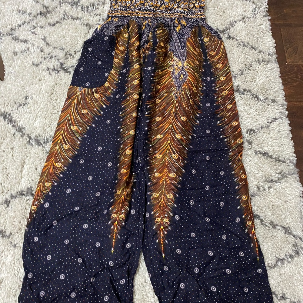 BOHEMIAN ISLAND PEACOCK HAREM PANTS